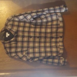Christopher & Banks Plaid Wool blend Button Jacket L